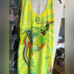 Just Cavalli Multicolor Fitted Printed Tank Dress Size Euro 46